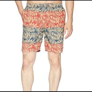 Columbia Swim Trunks Omni-Shield Tropical Stripe Men's NWT Tan Blue Red sz 2X